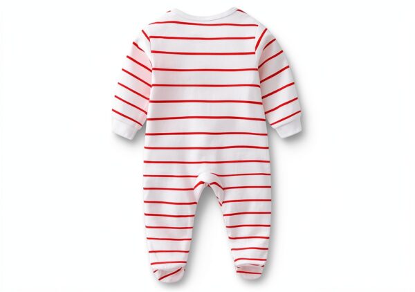 AOMOMO Baby Footie Organic Cotton Unisex Pajamas White-1