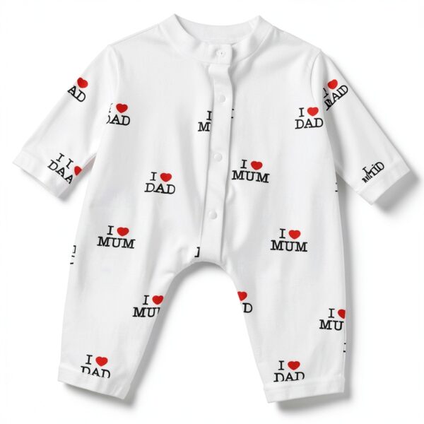 Aoswep Baby Romper Cotton Spandex Snap Buttons White-4