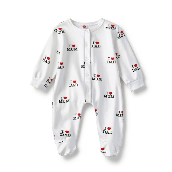 Aoswep Baby Romper Cotton Spandex Snap Buttons White-1