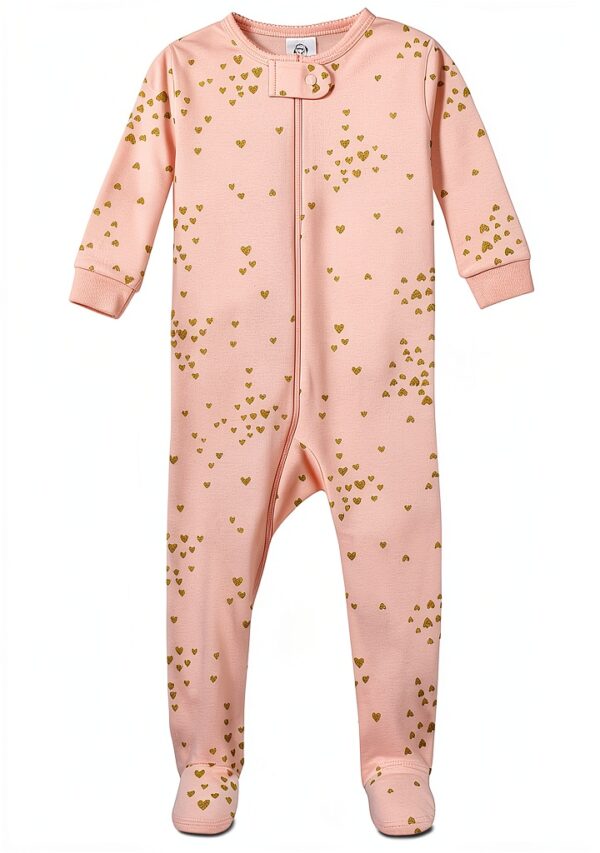 Gerber Baby Girls Footie Pajamas Front Zipper Snug Fit-1