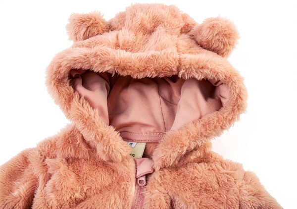 Baby Fleece Hooded Romper Bear Design Boys Girls Winter Wear-2