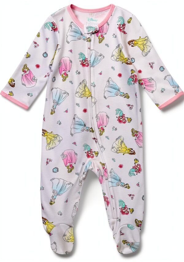 Disney Princess Baby Girls Long Sleeve Sleep N Play Coverall-2