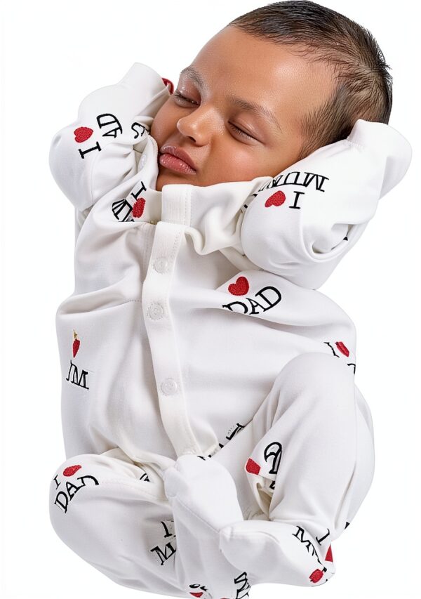 Aoswep Baby Romper Cotton Spandex Snap Buttons White-0