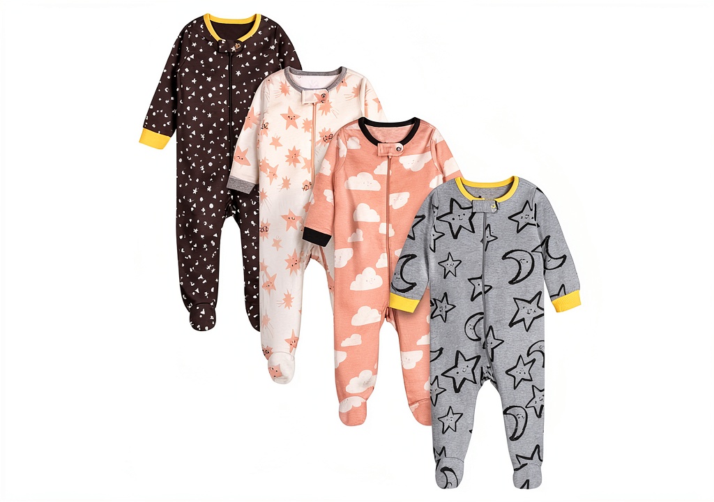 Onesies Brand Baby Boys Cotton Sleep N Play Footies Zipper showing zipper detail and fabric texture