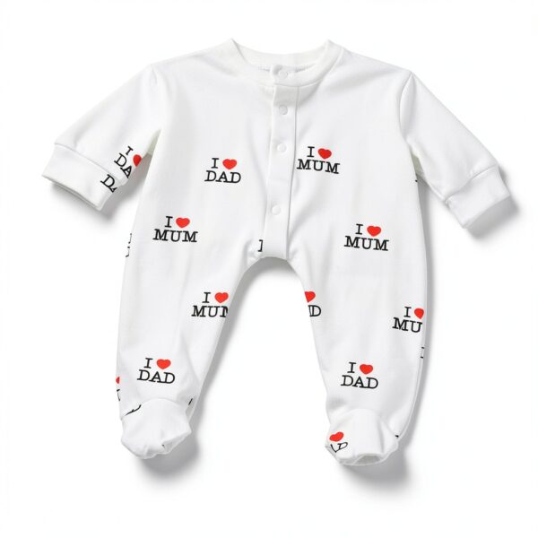 Aoswep Baby Romper Cotton Spandex Snap Buttons White-5
