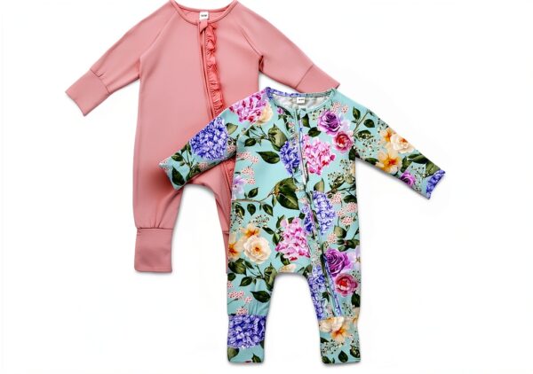 Bamboo Rayon Baby Romper Girls Boys Soft Zipper Footie-0
