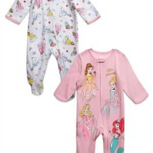 Disney Princess Baby Girls Long Sleeve Sleep N Play Coverall-0
