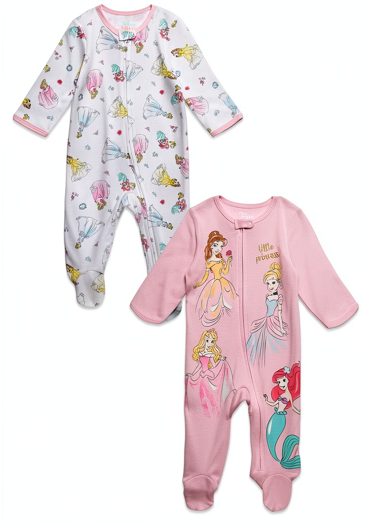 Disney Princess baby coverall in pink on a infant