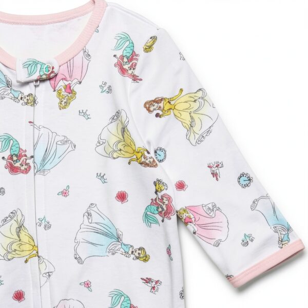 Disney Princess Baby Girls Long Sleeve Sleep N Play Coverall-5