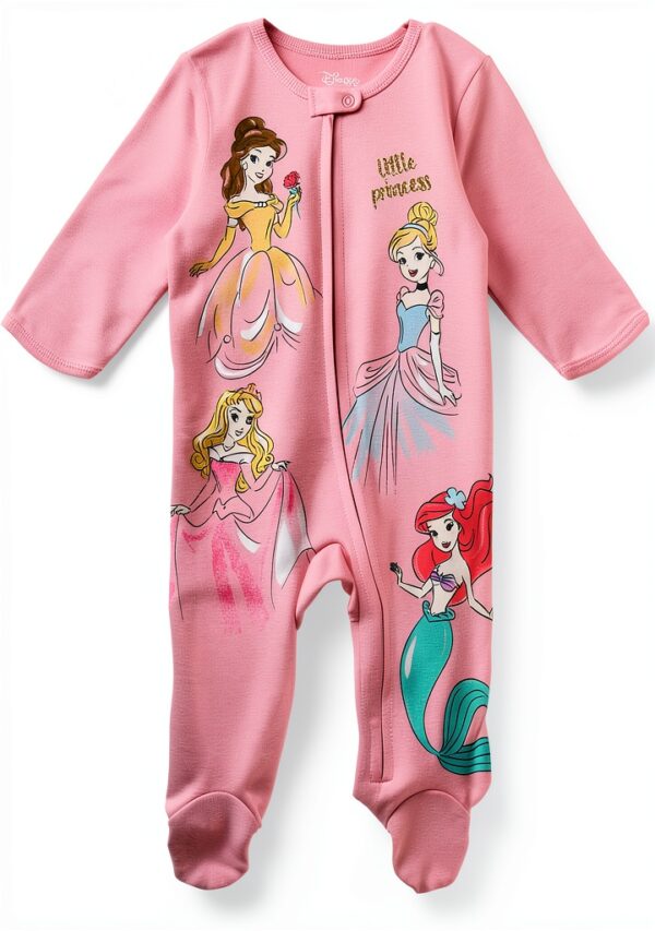 Disney Princess Baby Girls Long Sleeve Sleep N Play Coverall-1