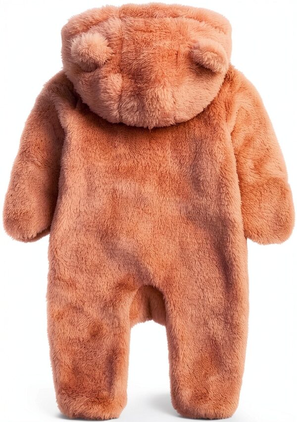 Baby Fleece Hooded Romper Bear Design Boys Girls Winter Wear-1