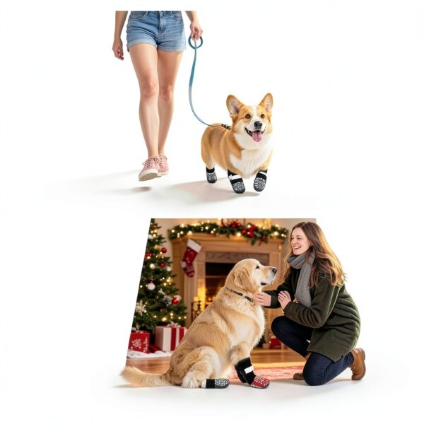 HeavenEye Dog Paw Booties Protective Anti Slip Socks for All Sizes-2
